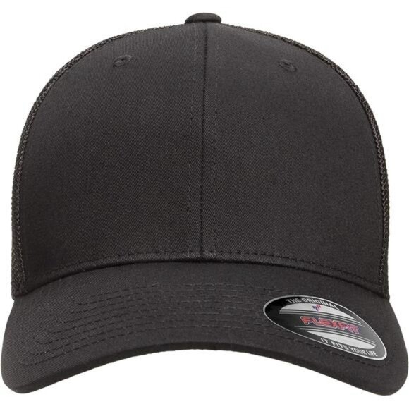 Mens Trucker Hat Adjustable Mesh Back Fitted Baseball Cap with Curved Visor - Picture 2 of 7